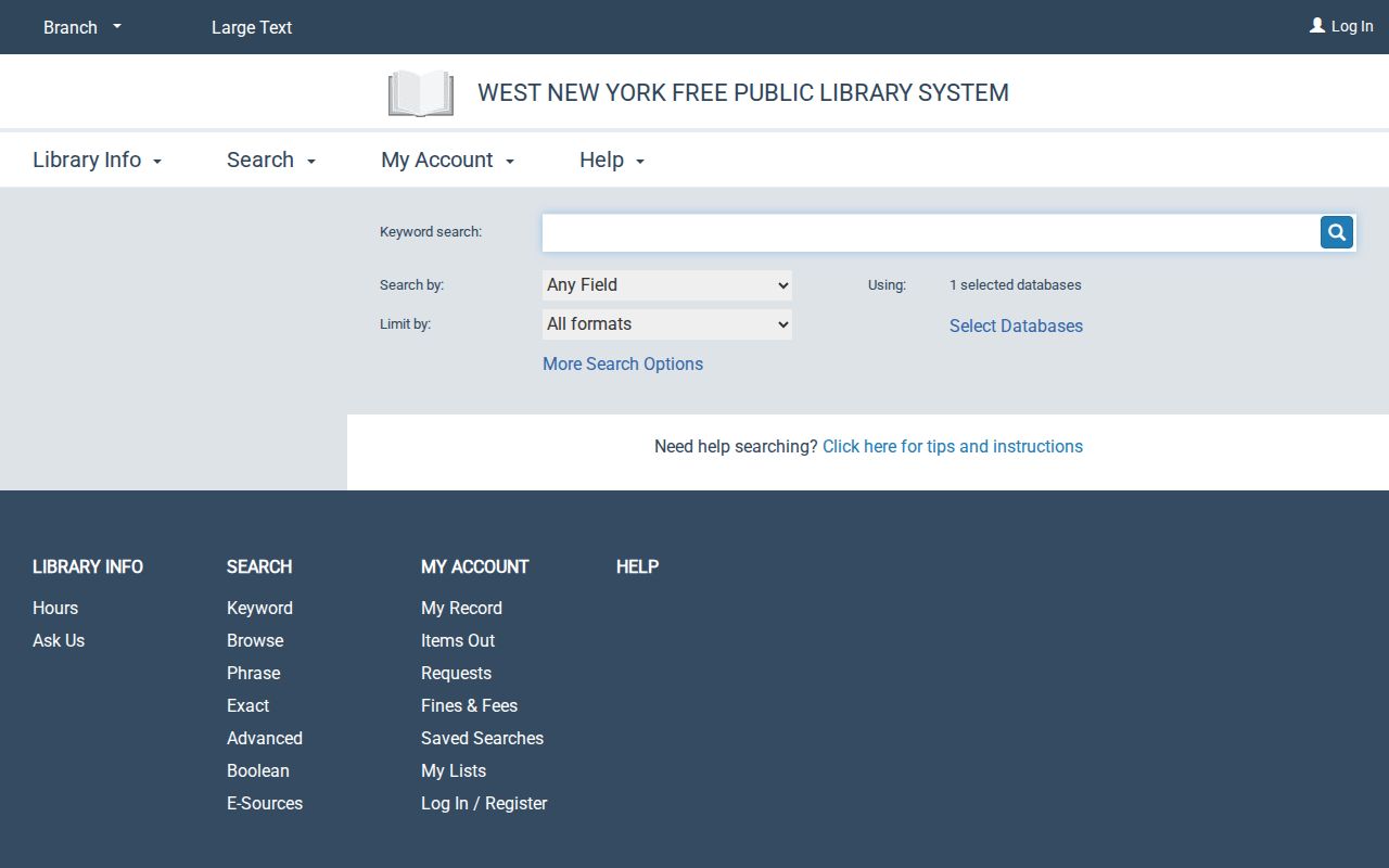 West New York previous residents library catalog research