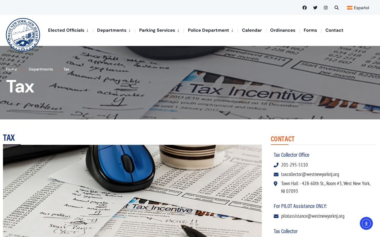 West New York ZIP code directory Tax Department parcel records